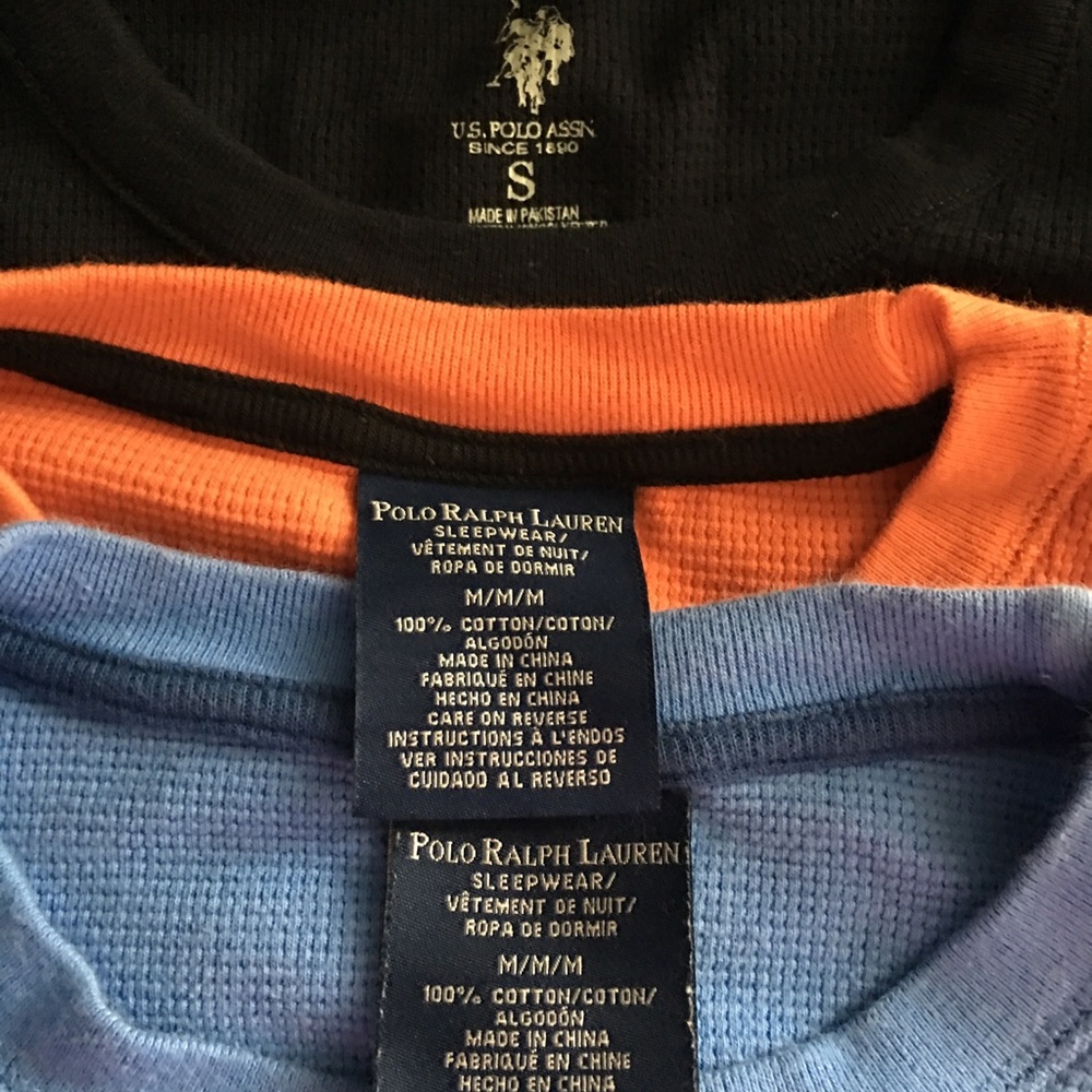 Men’s long sleeve polo shirts all three